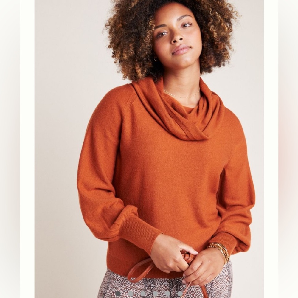 Anthropologie Jolene Wool Cowl Neck Sweater S EUC